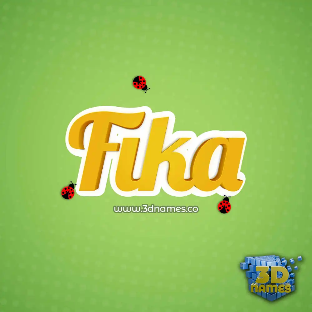 fika in Ladybugs style - 3D name wallpaper