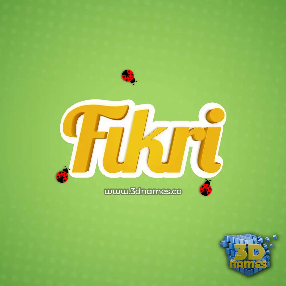 fikri in Ladybugs style - 3D name wallpaper