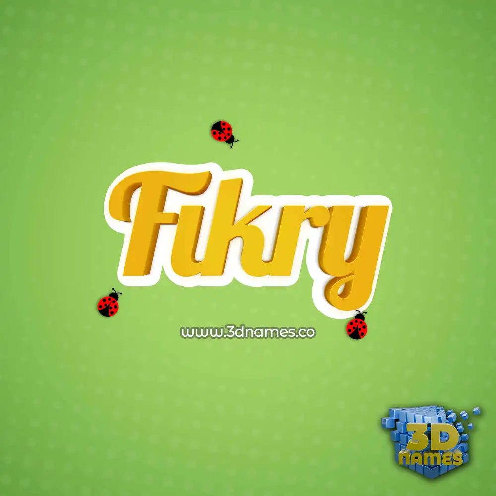fikry in Ladybugs style - 3D name wallpaper