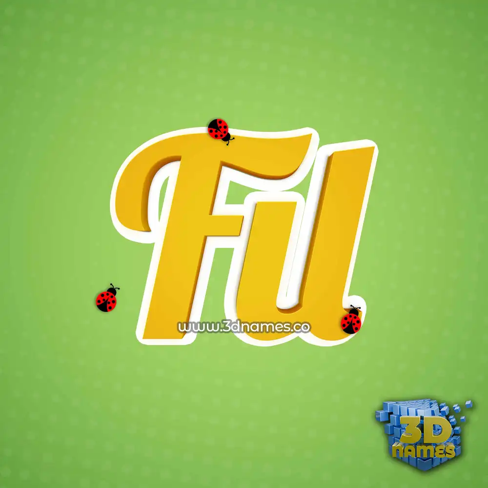 fil in Ladybugs style - 3D name wallpaper