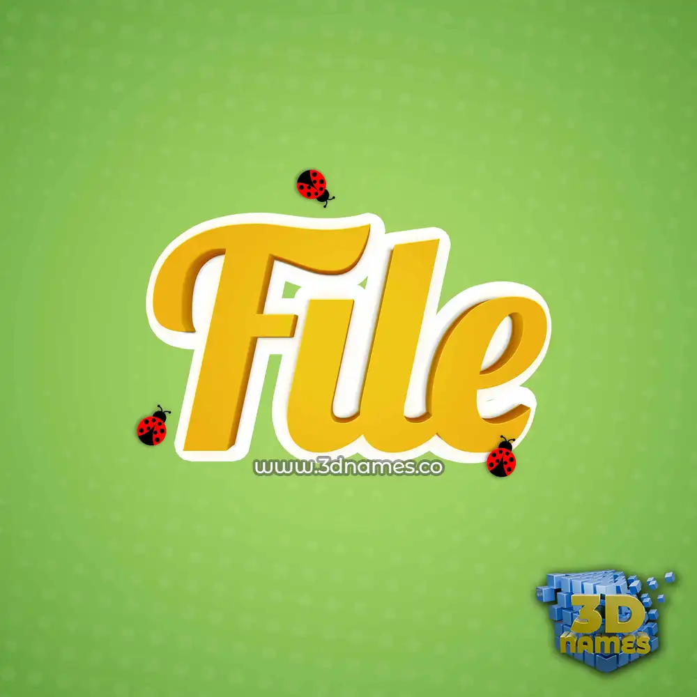 file in Ladybugs style - 3D name wallpaper