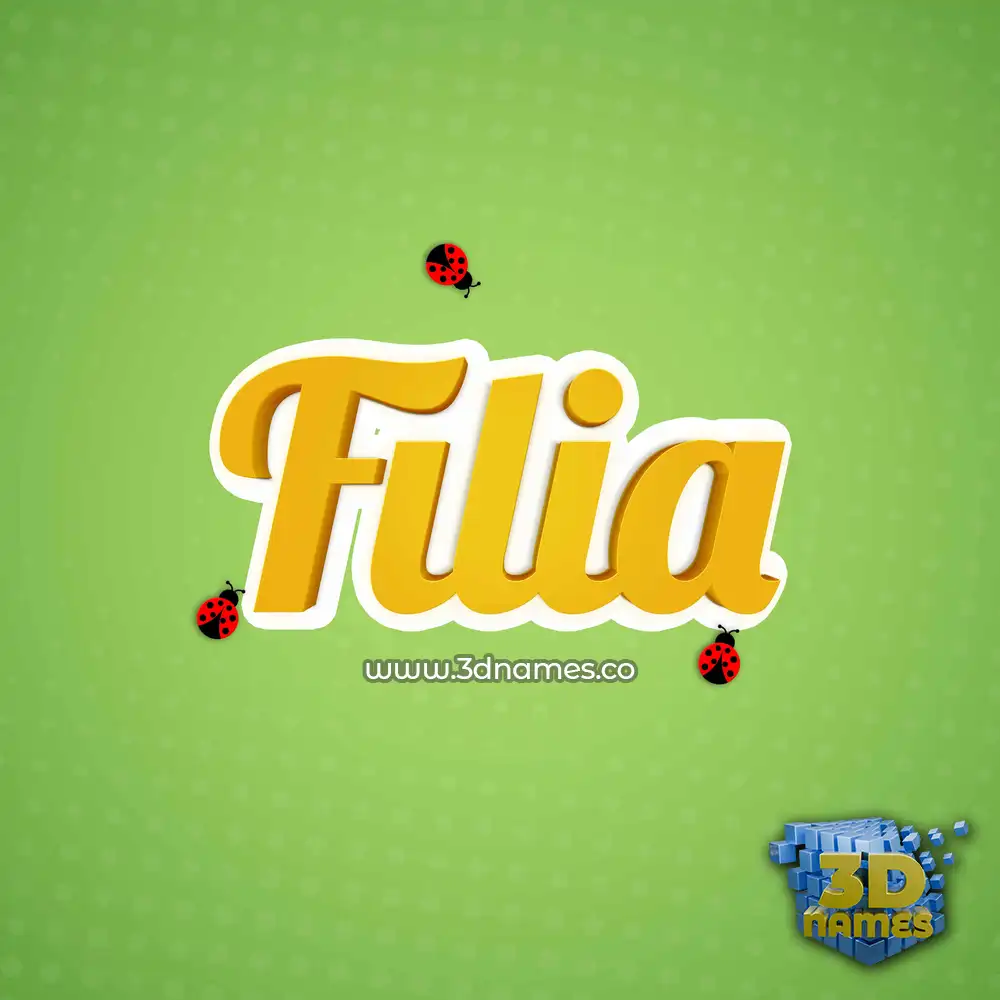 filia in Ladybugs style - 3D name wallpaper