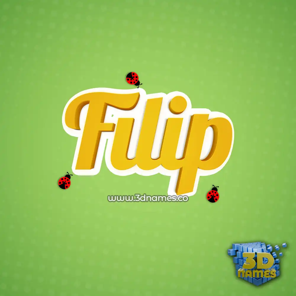 filip in Ladybugs style - 3D name wallpaper