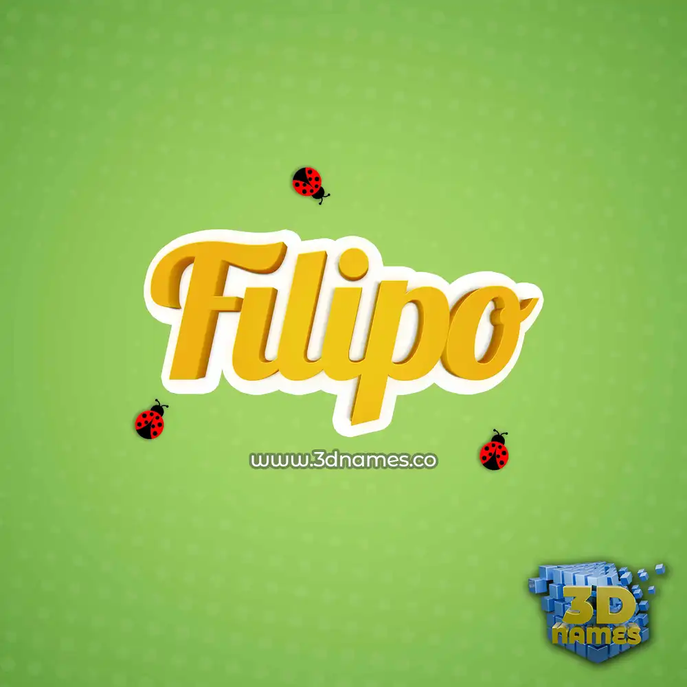 filipo in Ladybugs style - 3D name wallpaper