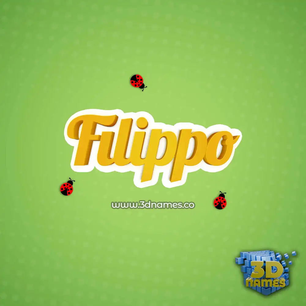 filippo in Ladybugs style - 3D name wallpaper