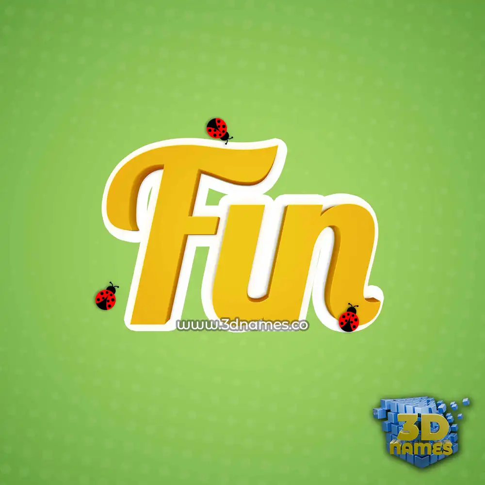 fin in Ladybugs style - 3D name wallpaper
