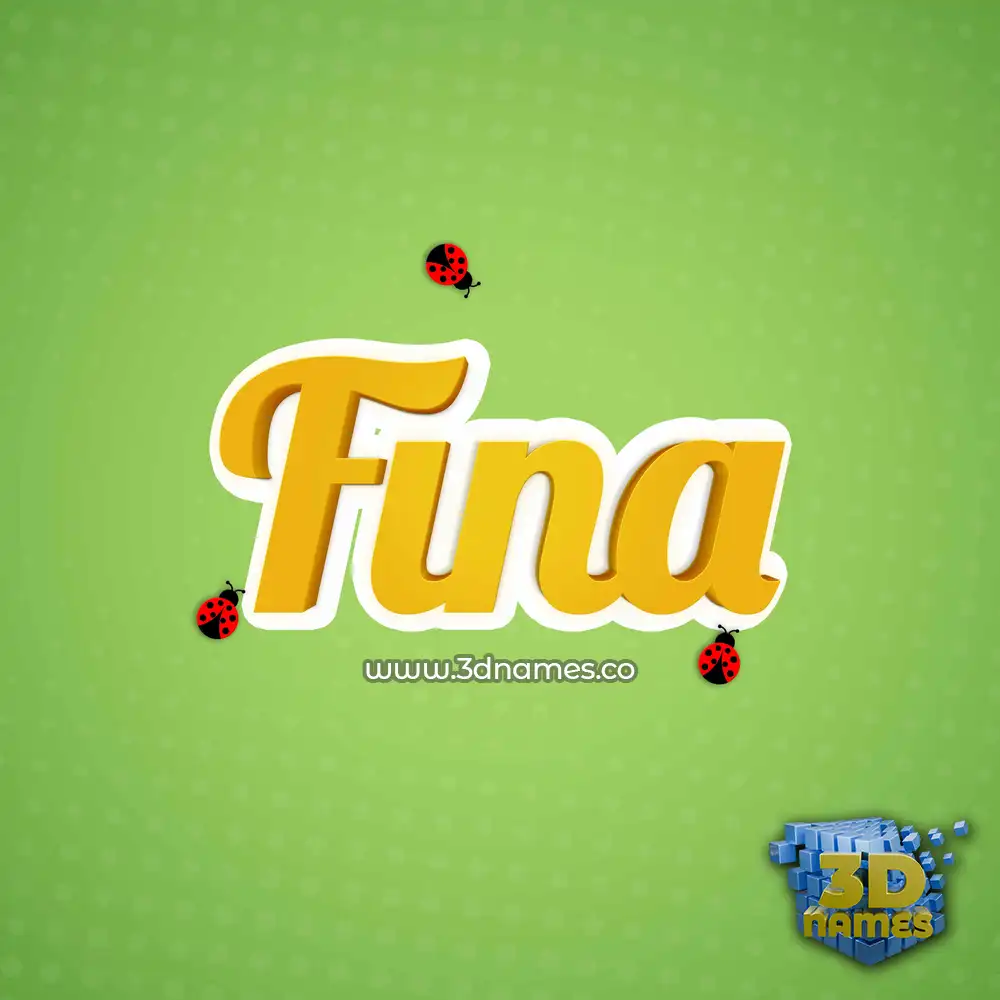 fina in Ladybugs style - 3D name wallpaper