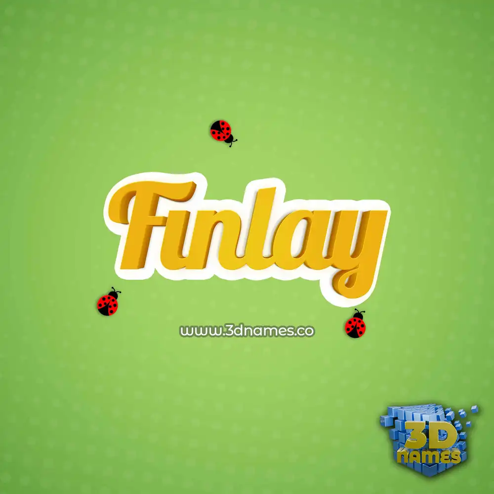 finlay in Ladybugs style - 3D name wallpaper