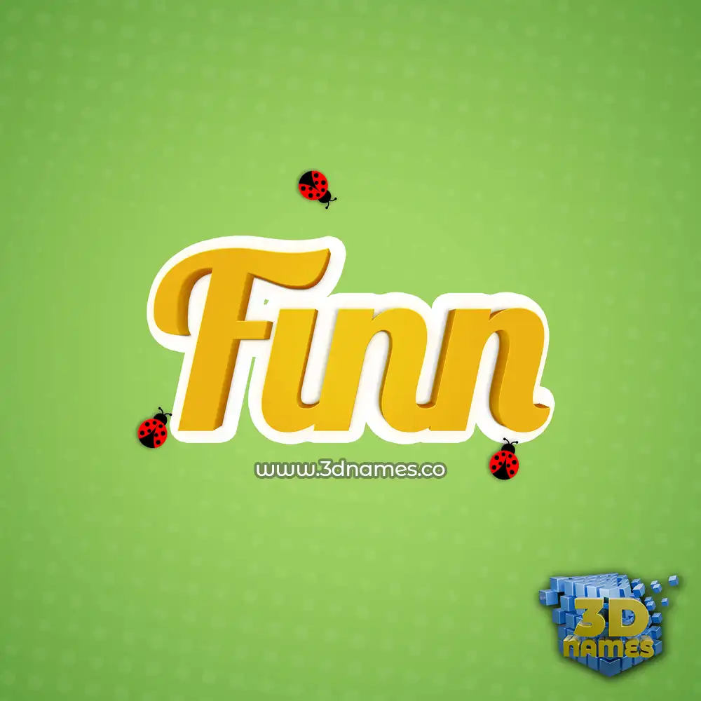 finn in Ladybugs style - 3D name wallpaper