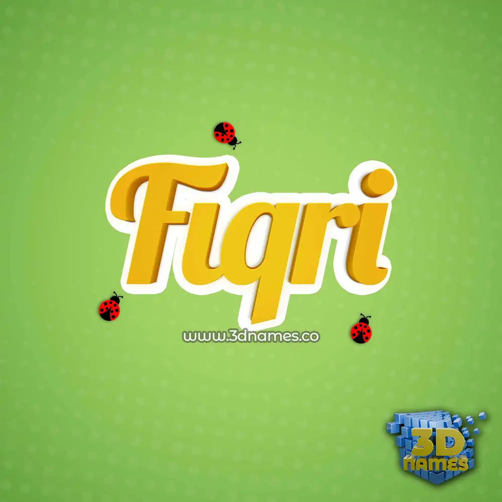 fiqri in Ladybugs style - 3D name wallpaper