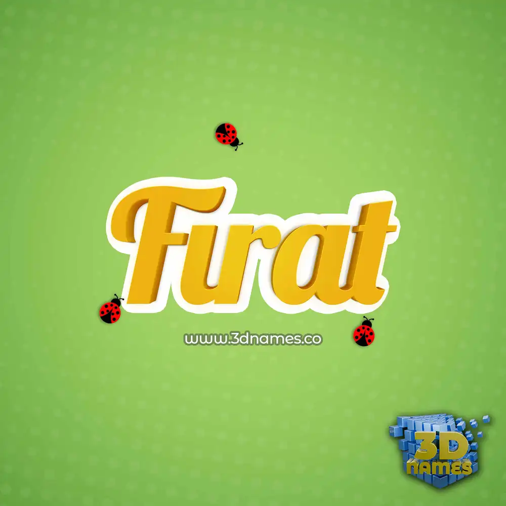 firat in Ladybugs style - 3D name wallpaper