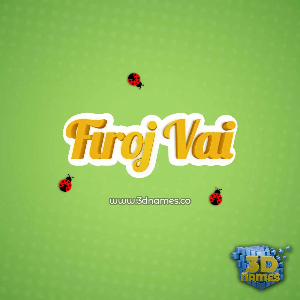 firoj vai in Ladybugs style - 3D name wallpaper