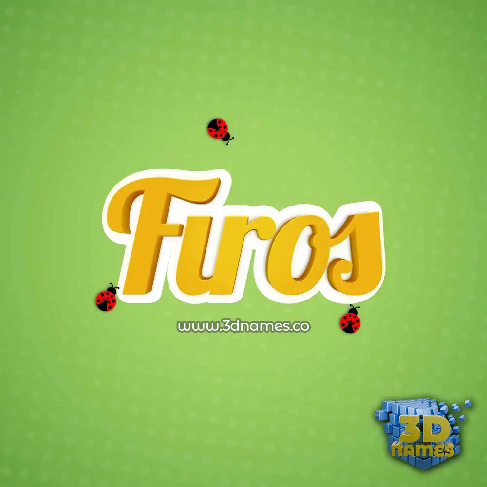 firos in Ladybugs style - 3D name wallpaper