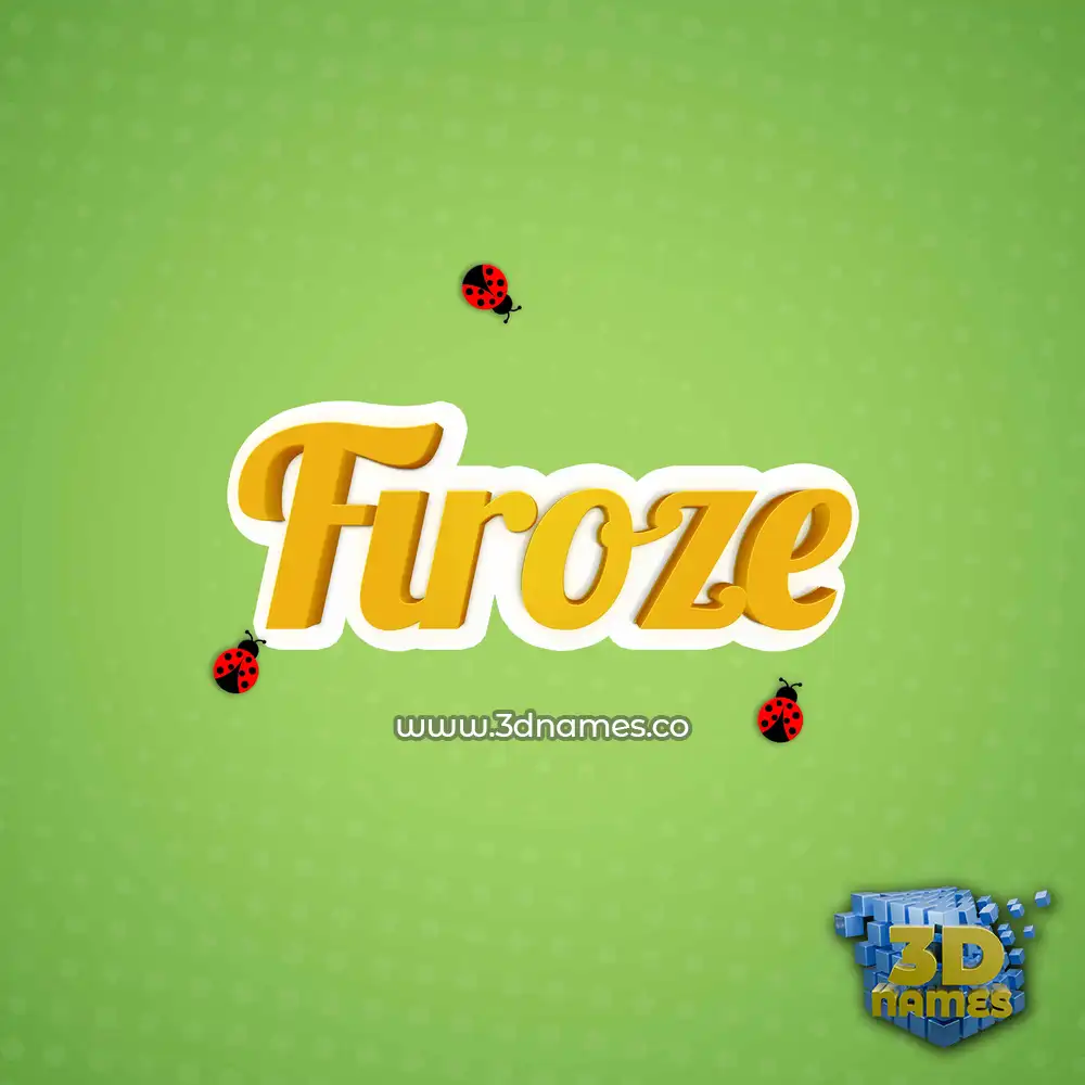 firoze in Ladybugs style - 3D name wallpaper