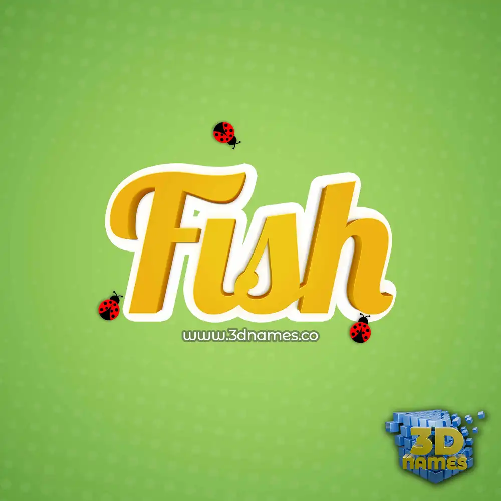 fish in Ladybugs style - 3D name wallpaper