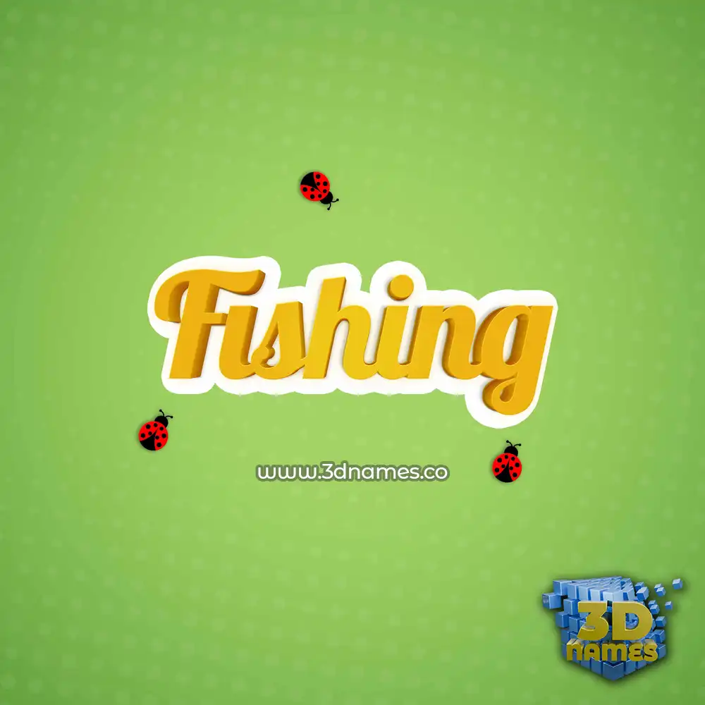 fishing in Ladybugs style - 3D name wallpaper