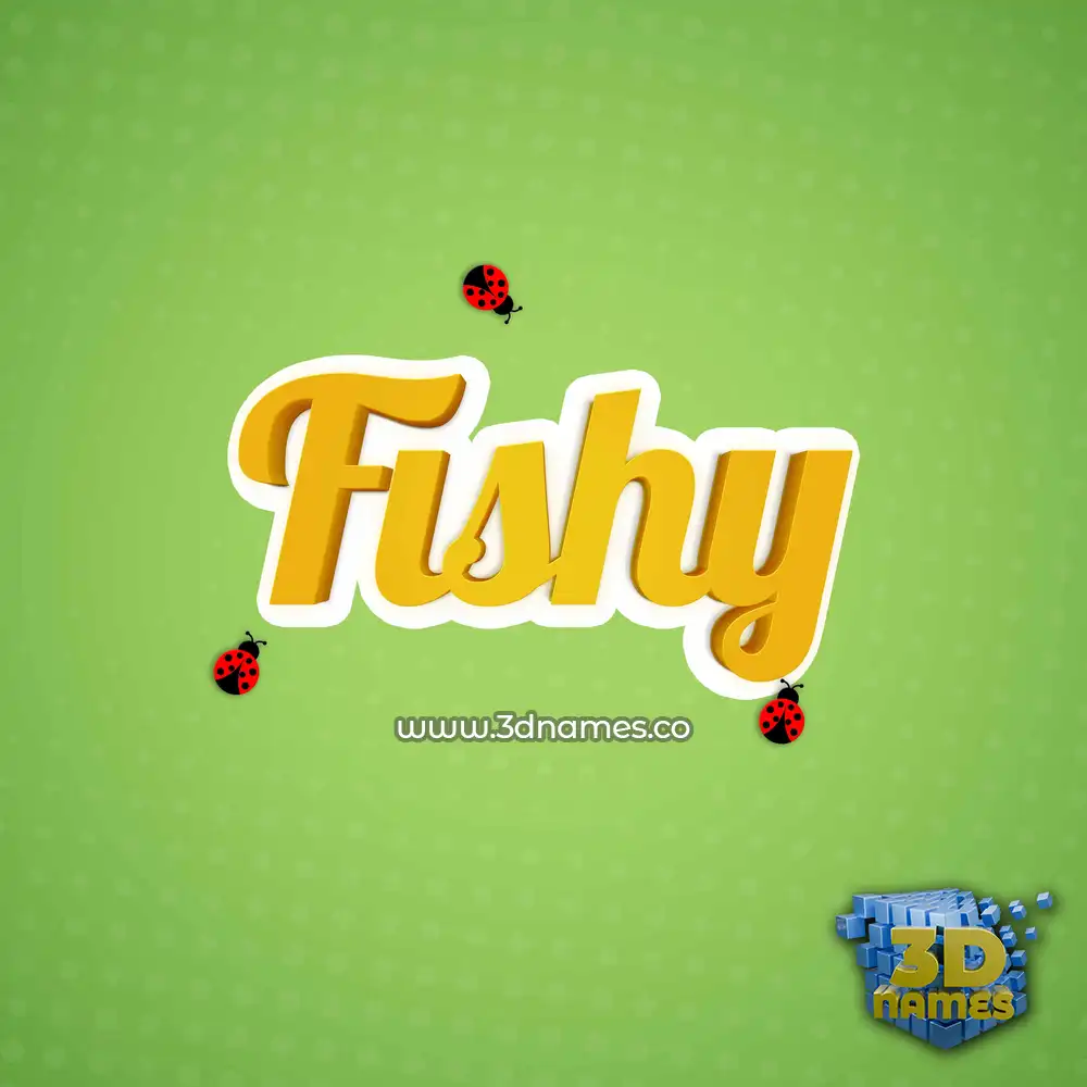 fishy in Ladybugs style - 3D name wallpaper
