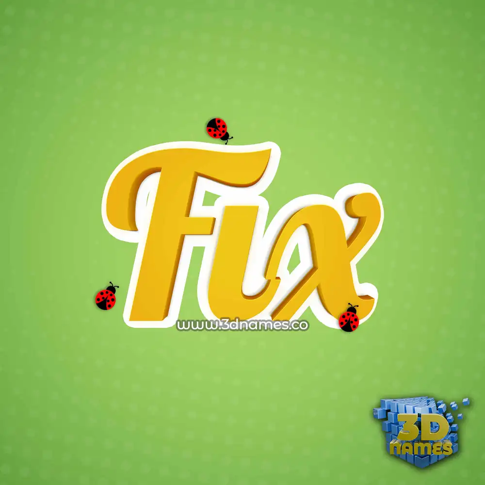 fix in Ladybugs style - 3D name wallpaper