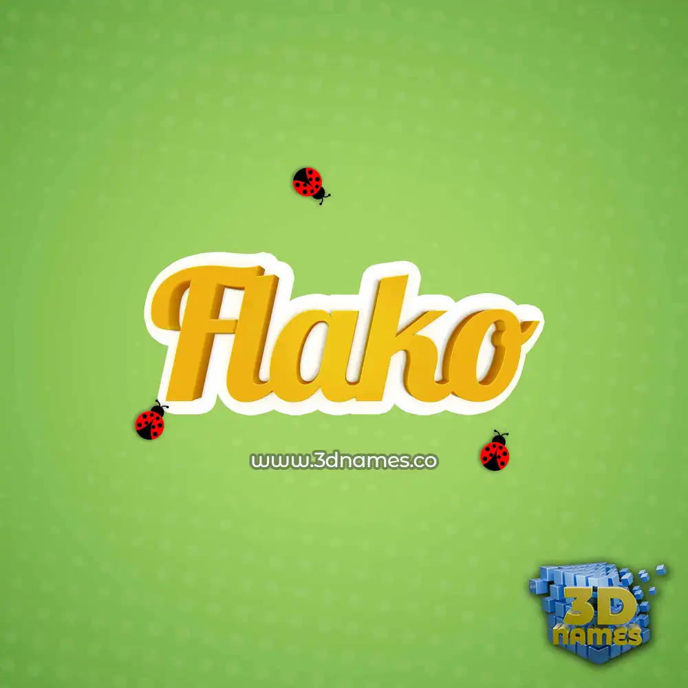flako in Ladybugs style - 3D name wallpaper