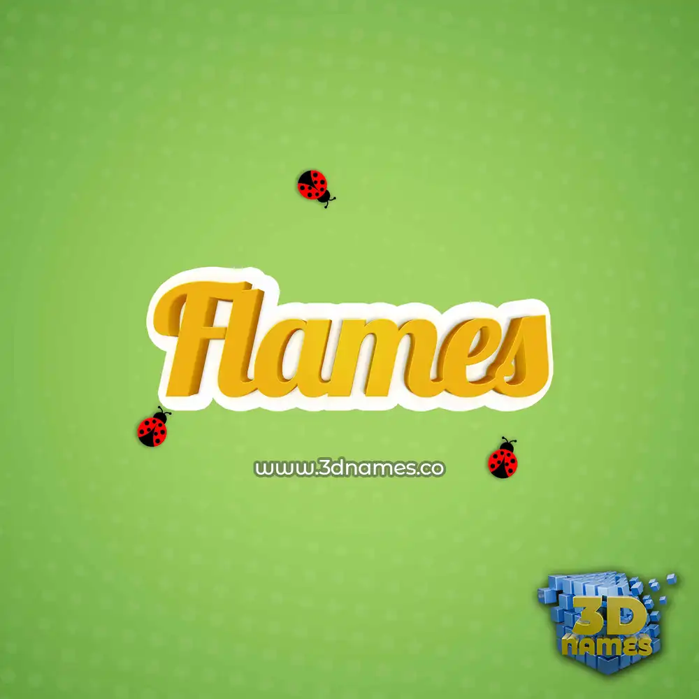 flames in Ladybugs style - 3D name wallpaper