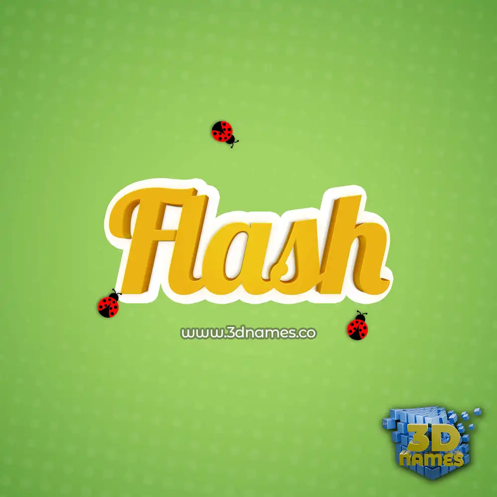 flash in Ladybugs style - 3D name wallpaper