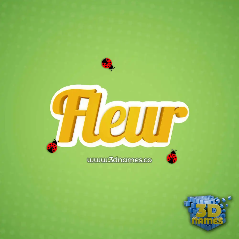 fleur in Ladybugs style - 3D name wallpaper