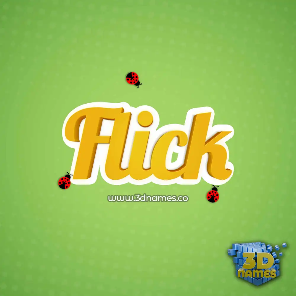 flick in Ladybugs style - 3D name wallpaper