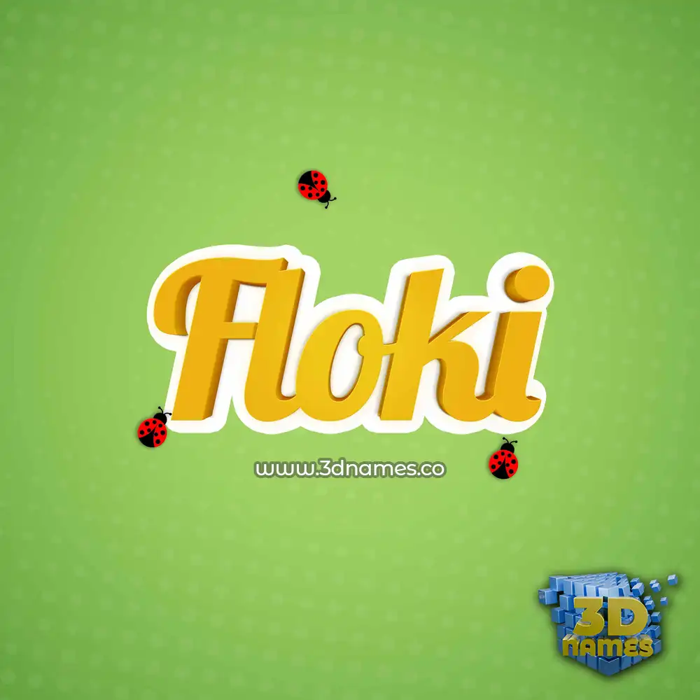 floki in Ladybugs style - 3D name wallpaper