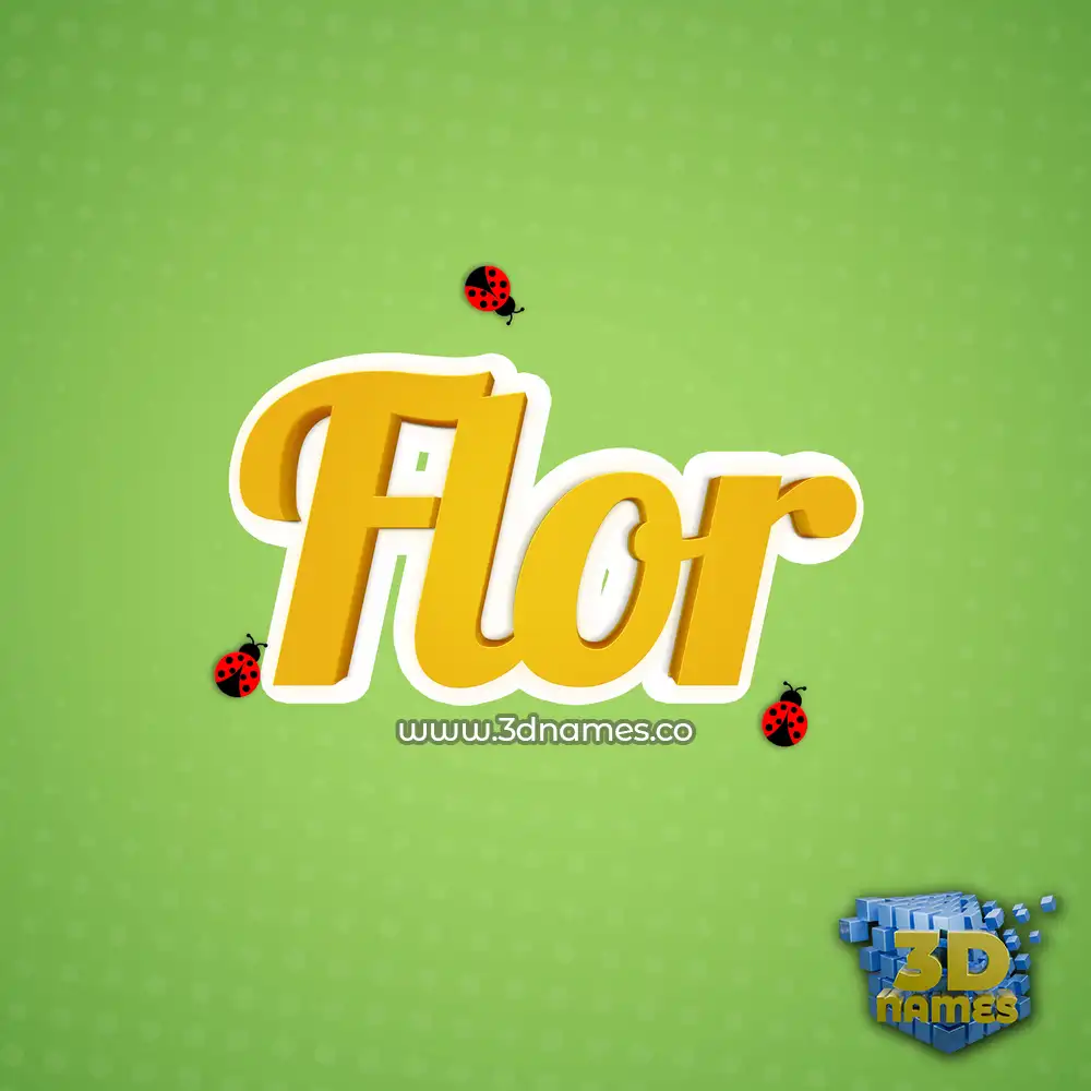 flor in Ladybugs style - 3D name wallpaper