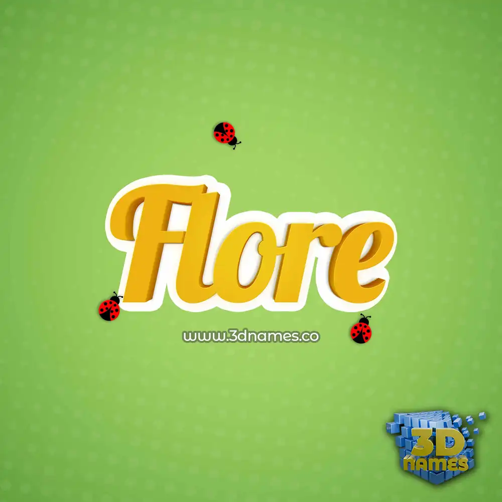 flore in Ladybugs style - 3D name wallpaper