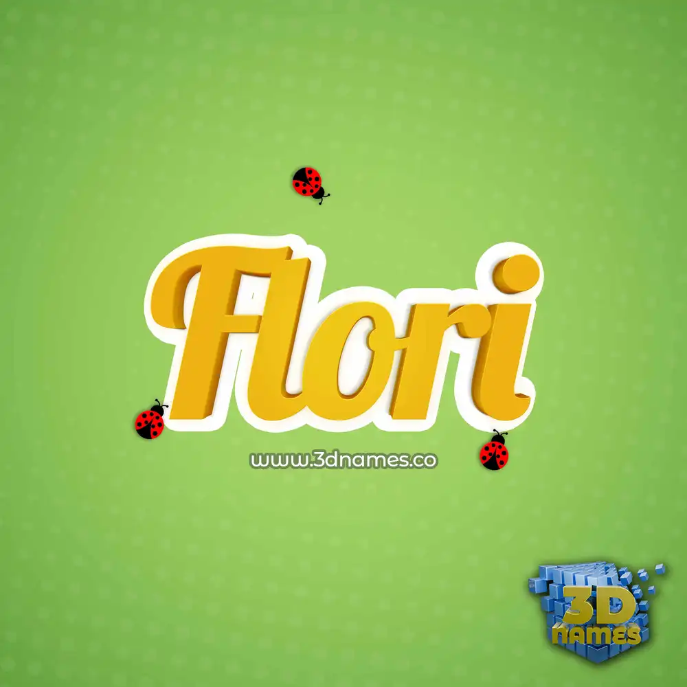 flori in Ladybugs style - 3D name wallpaper