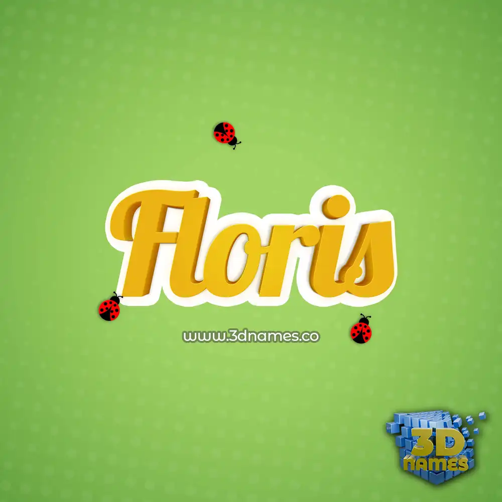 floris in Ladybugs style - 3D name wallpaper