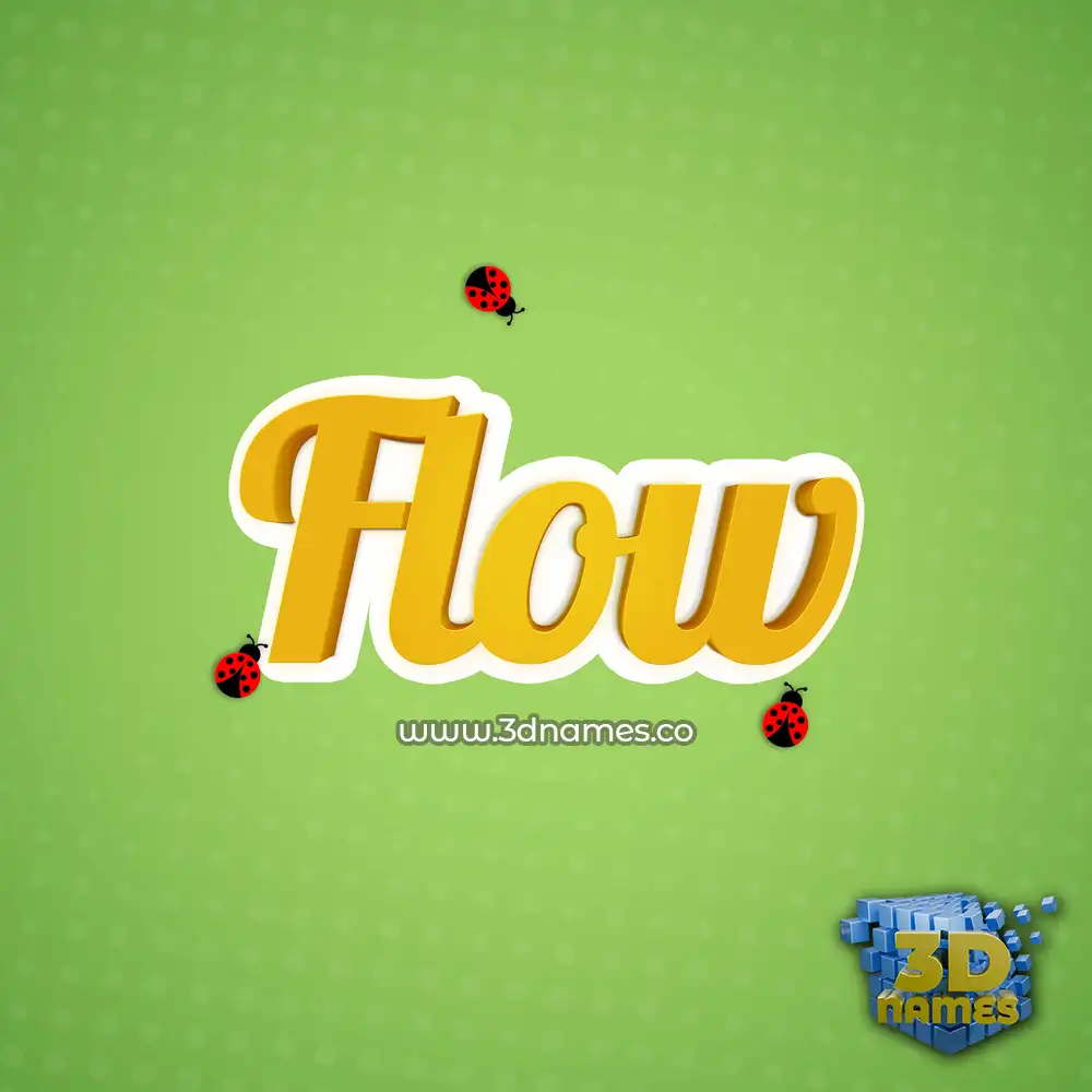 flow in Ladybugs style - 3D name wallpaper