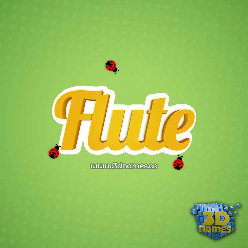 flute in Ladybugs style - 3D name wallpaper