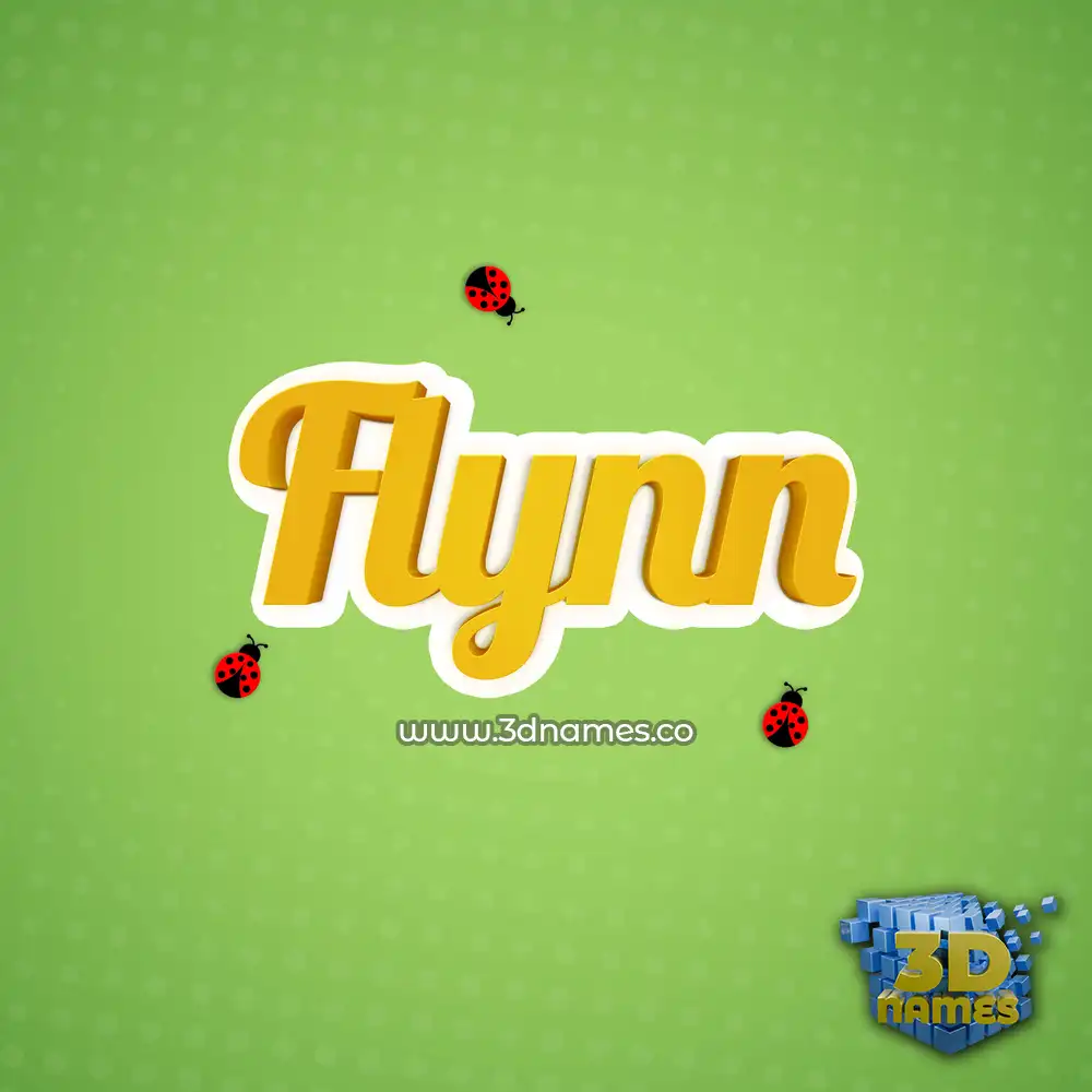 flynn in Ladybugs style - 3D name wallpaper