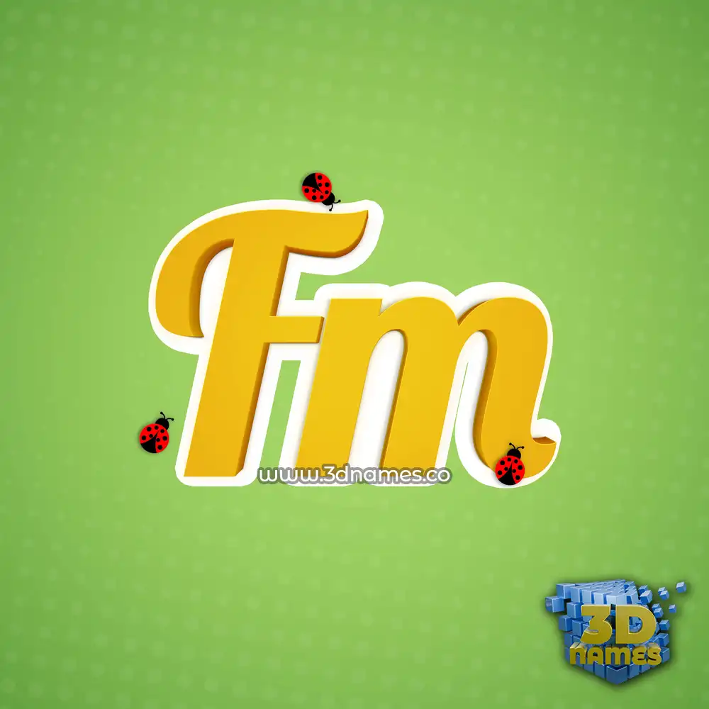 fm in Ladybugs style - 3D name wallpaper
