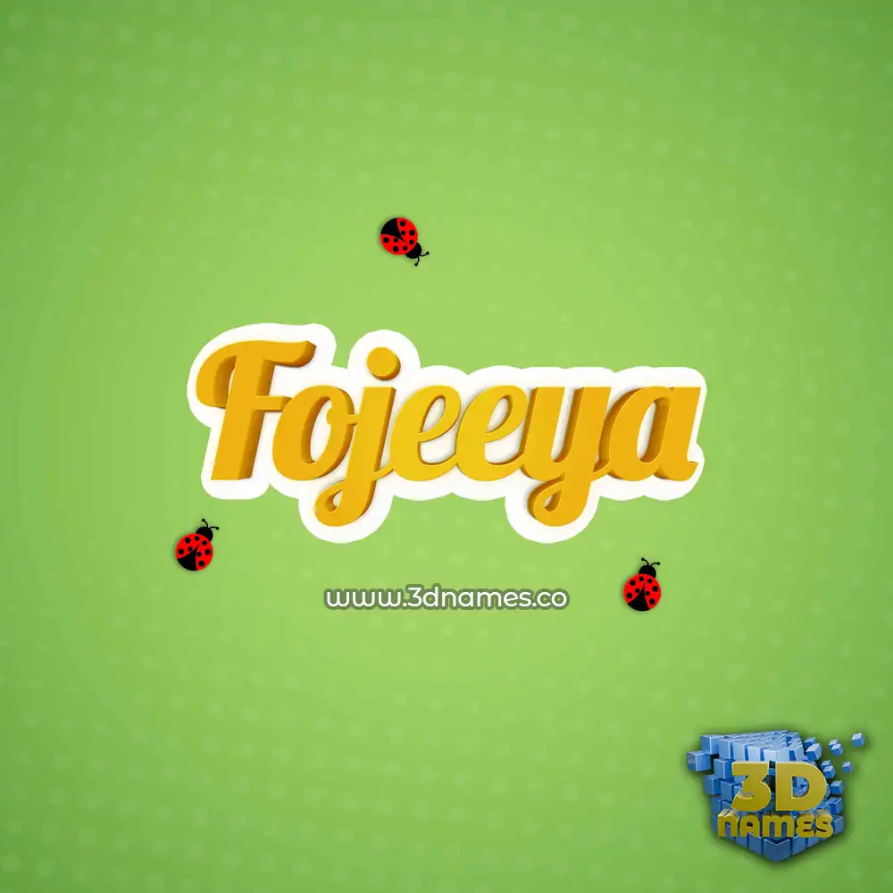 fojeeya in Ladybugs style - 3D name wallpaper