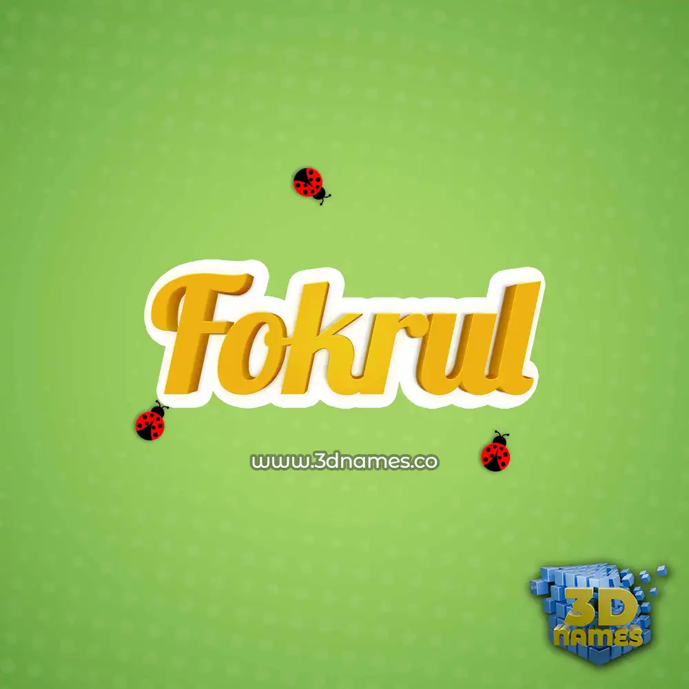 fokrul in Ladybugs style - 3D name wallpaper