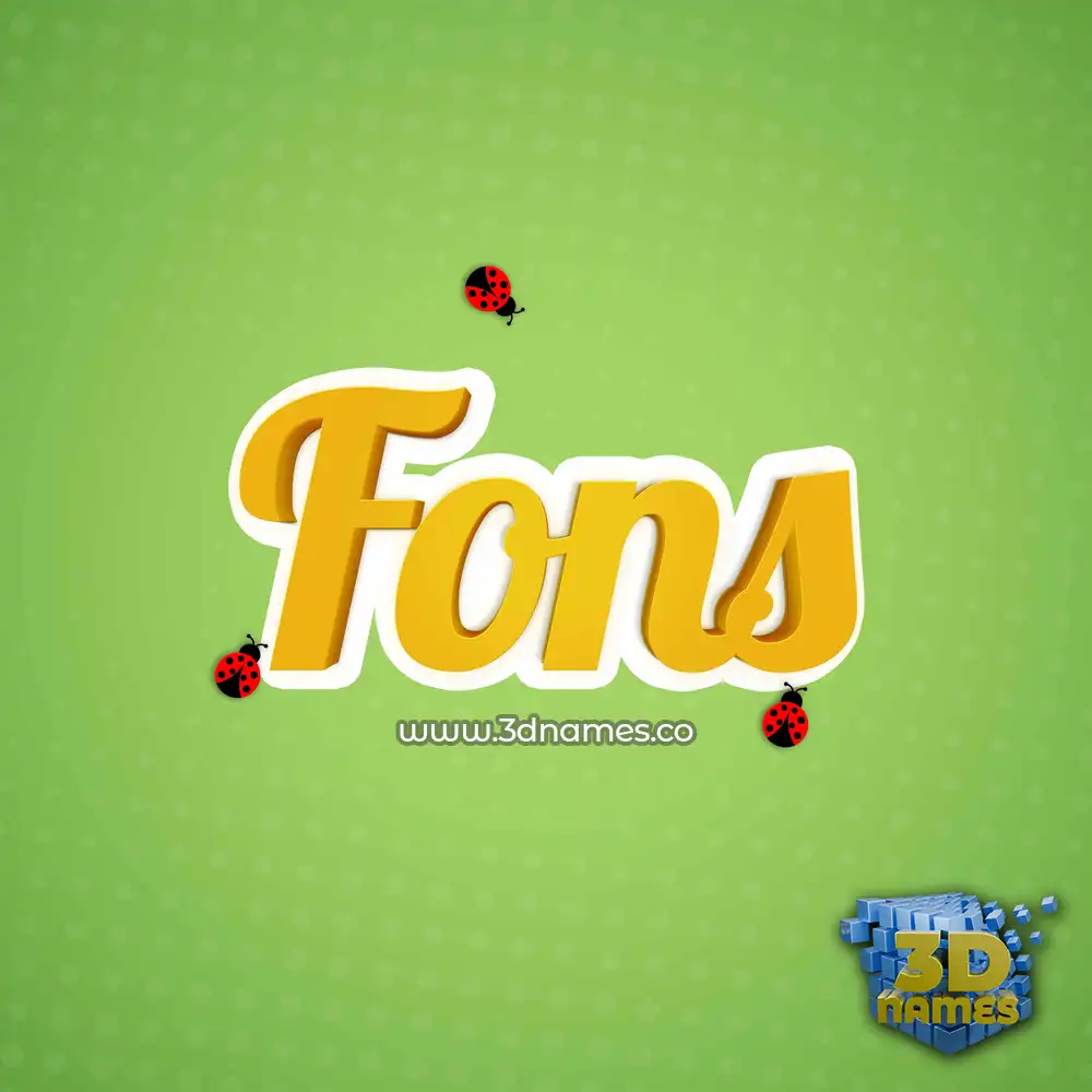 fons in Ladybugs style - 3D name wallpaper