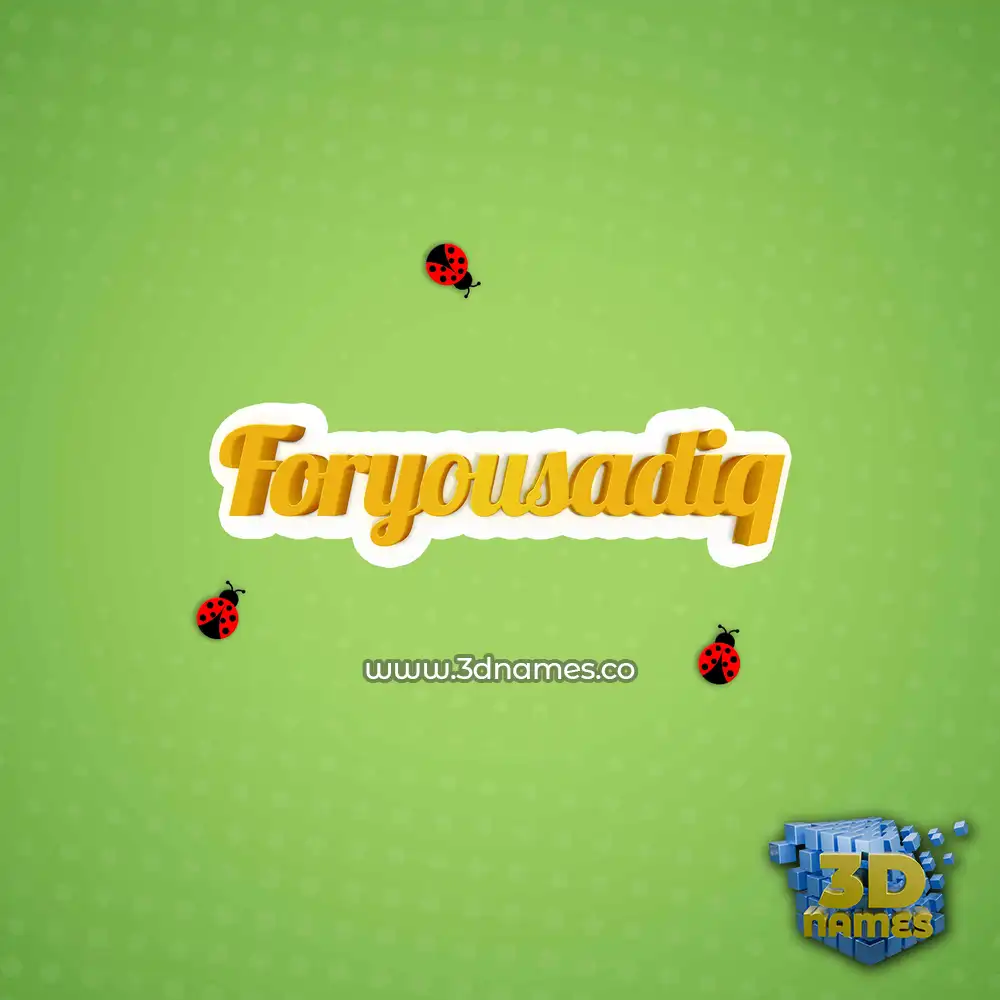 foryousadiq in Ladybugs style - 3D name wallpaper