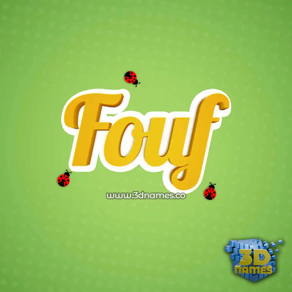 fouf in Ladybugs style - 3D name wallpaper