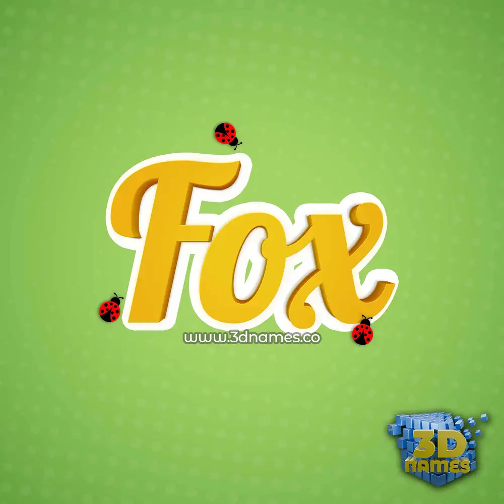fox in Ladybugs style - 3D name wallpaper