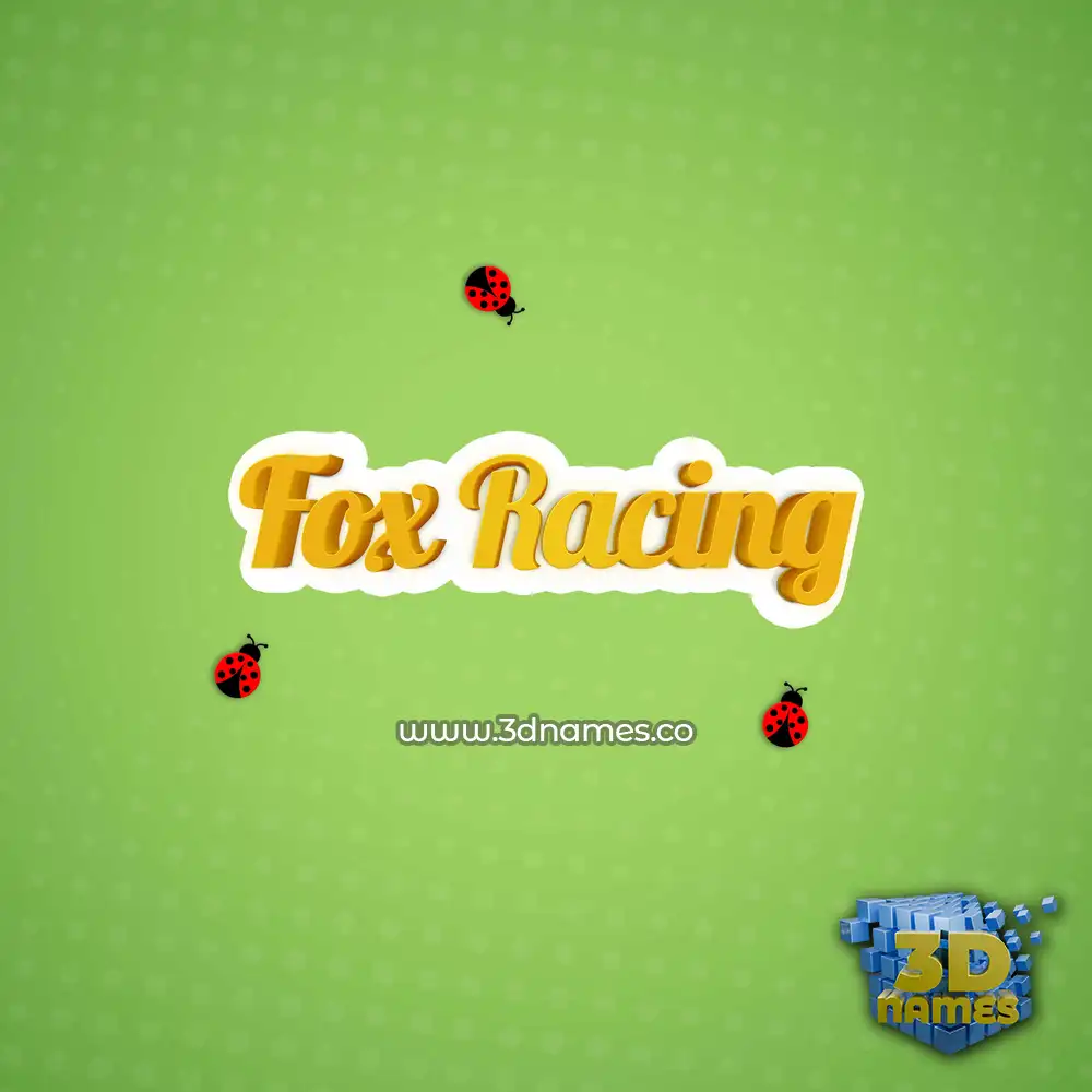 fox racing in Ladybugs style - 3D name wallpaper