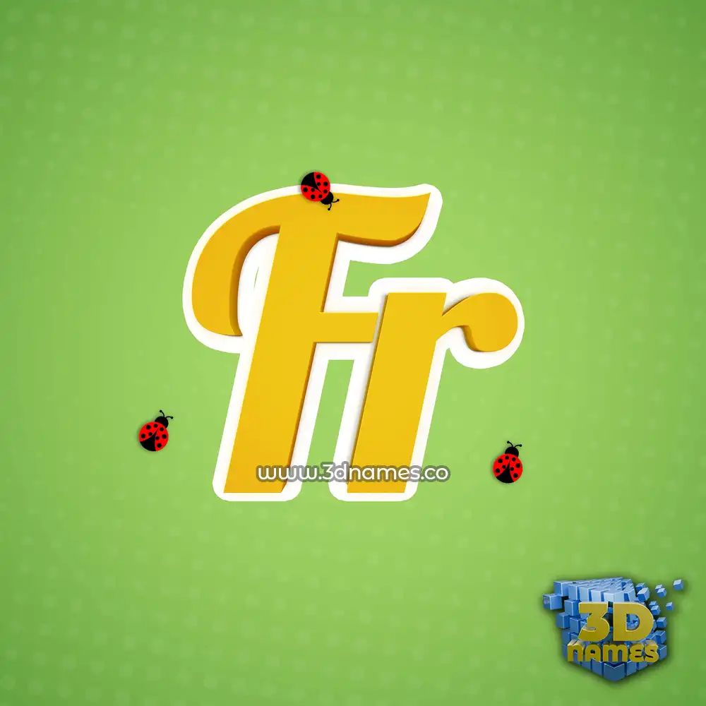 fr in Ladybugs style - 3D name wallpaper