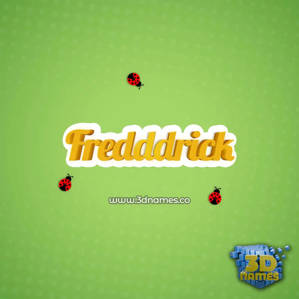 fredddrick in Ladybugs style - 3D name wallpaper