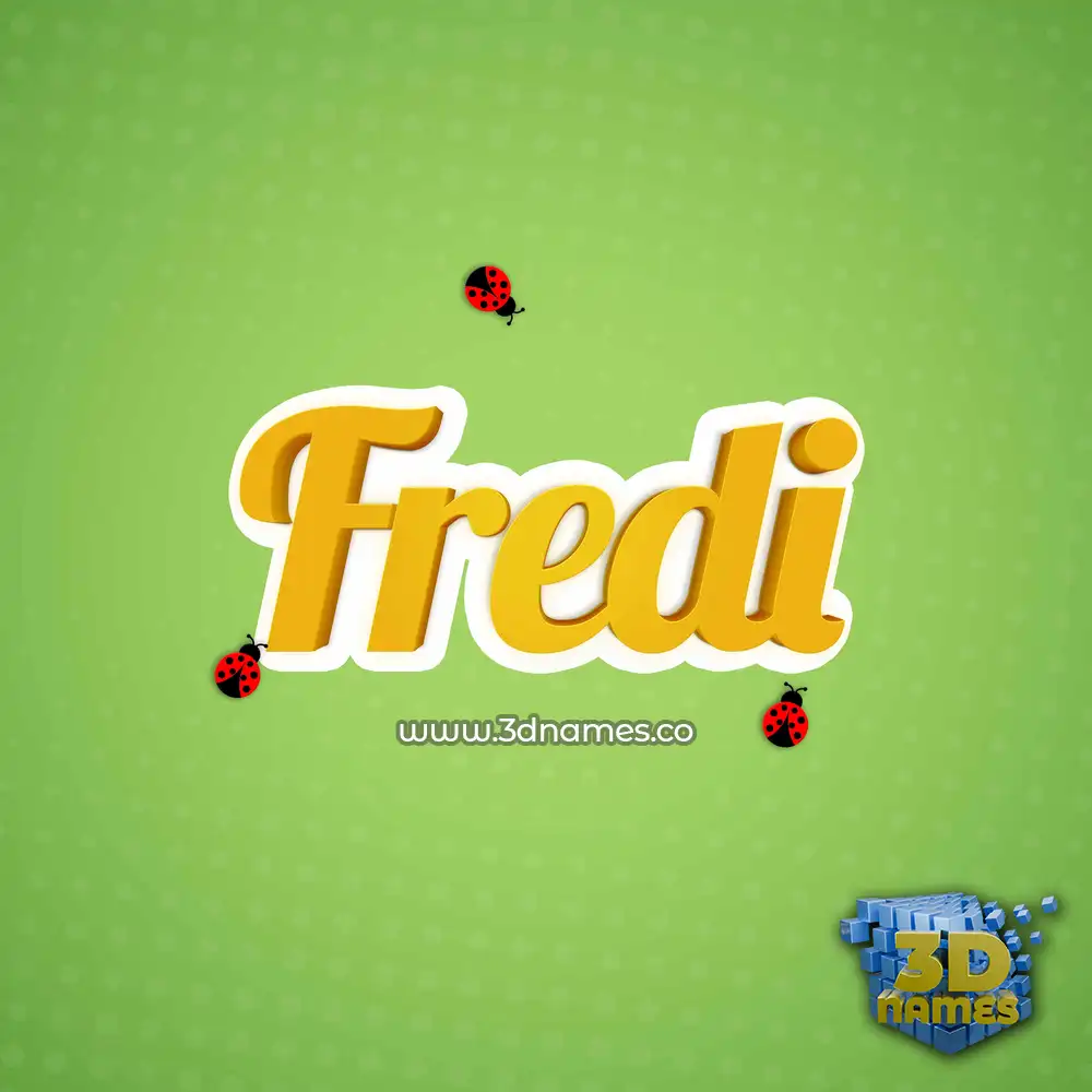 fredi in Ladybugs style - 3D name wallpaper
