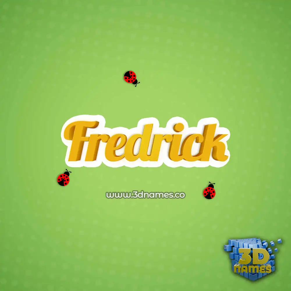 fredrick in Ladybugs style - 3D name wallpaper
