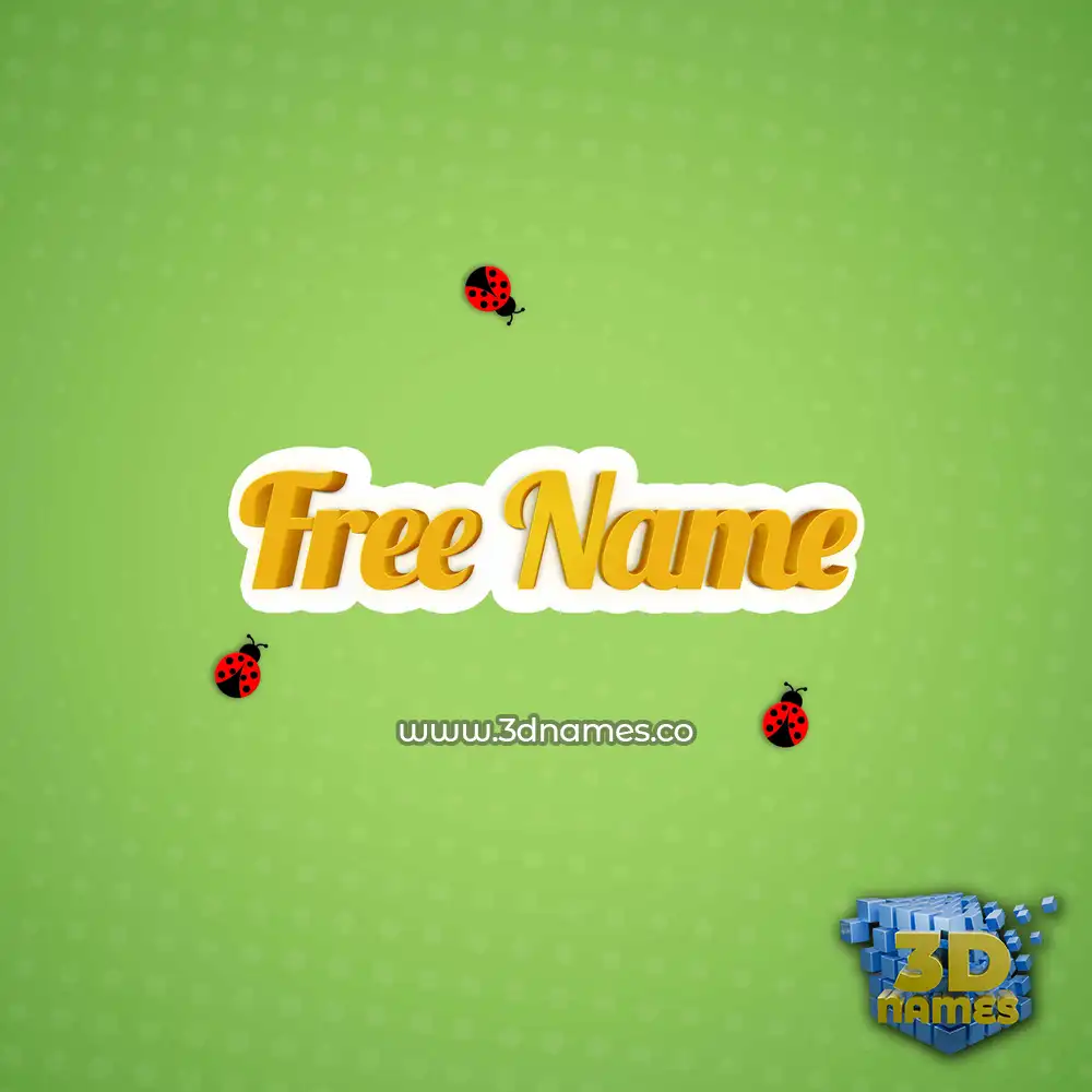 free name in Ladybugs style - 3D name wallpaper