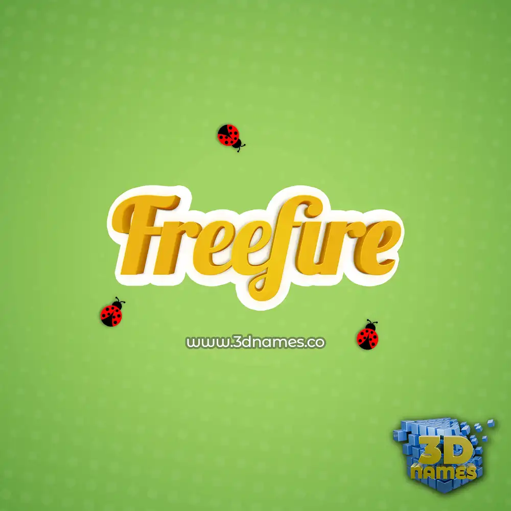 freefire in Ladybugs style - 3D name wallpaper
