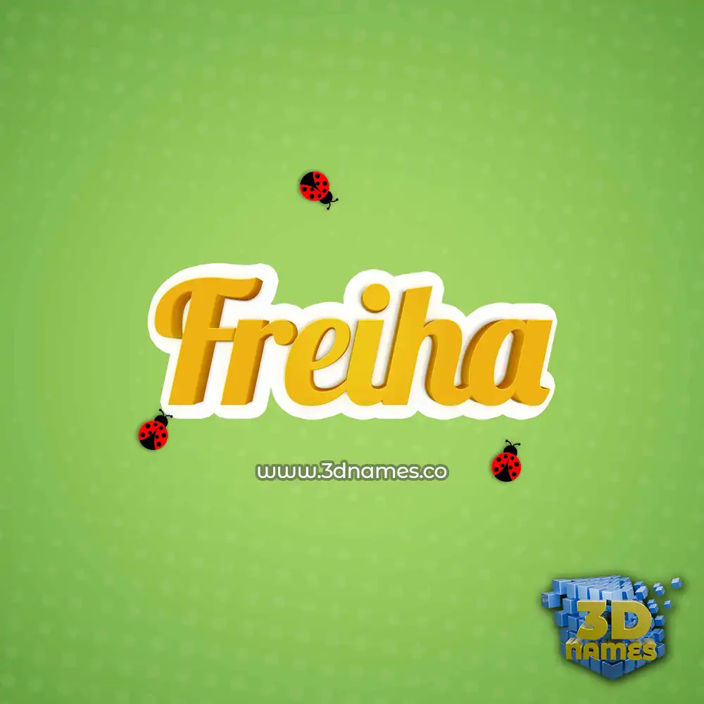 freiha in Ladybugs style - 3D name wallpaper